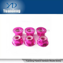 M4 anodized flange nylon insert lock nuts